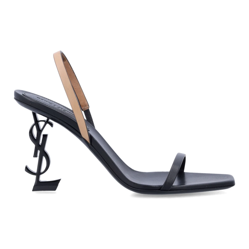 Saint Laurent Zwarte Gesloten Teen Sandalen Opyum Stijl Black Dames