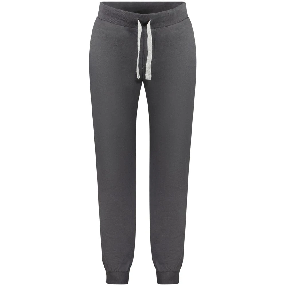 North Sails Men's Gray Sweatpants, S, Black Cotton Sports Trousers With Applique