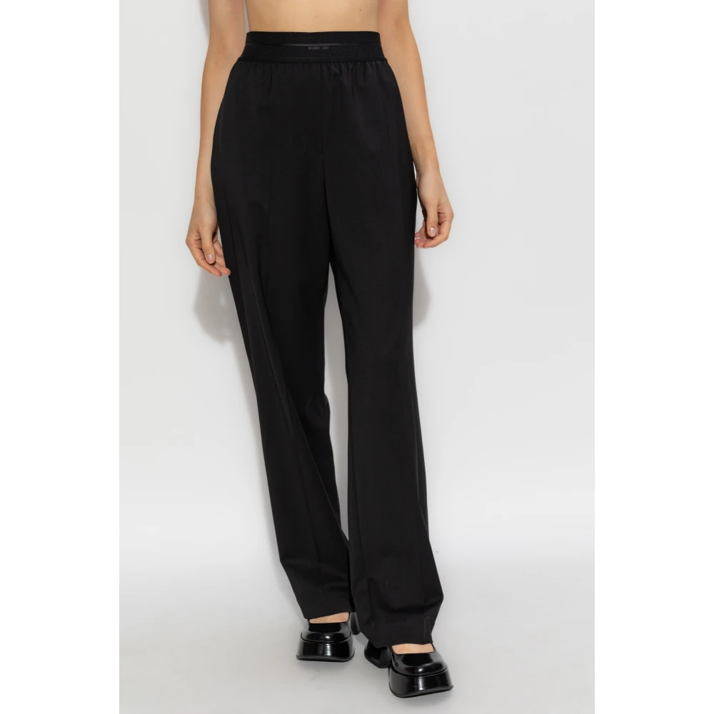 Helmut Lang Broek met elastische tailleband Black Dames