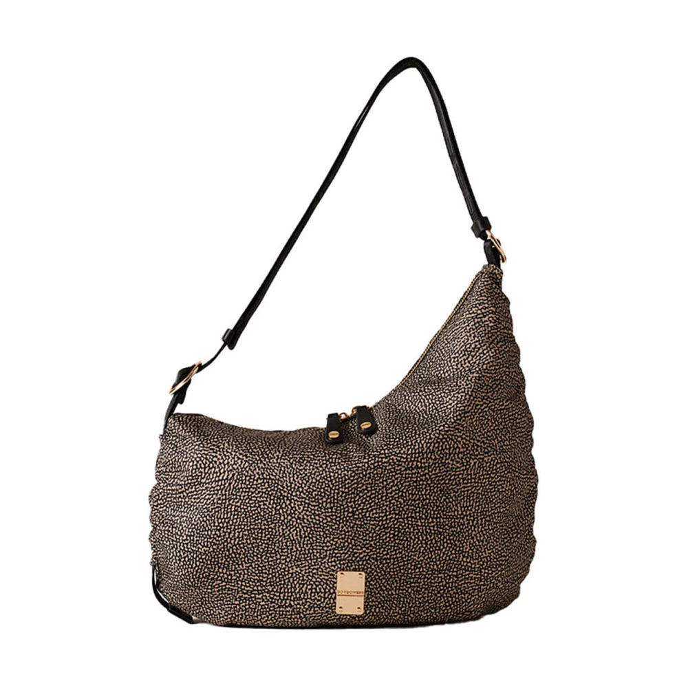 Borbonese Stijlvolle Teapot Tas met Verstelbare Band Brown Dames