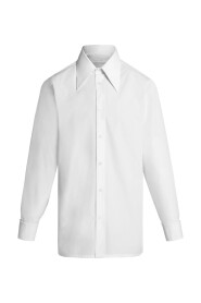 Biała Koszula z Bawełny z Bocznymi Szczelinami