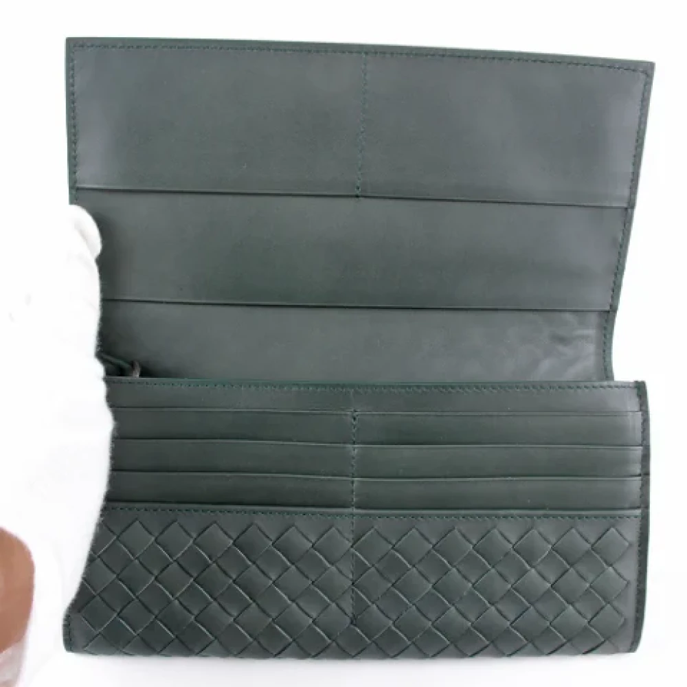 Bottega Veneta Vintage Pre-owned Leather wallets Green Dames