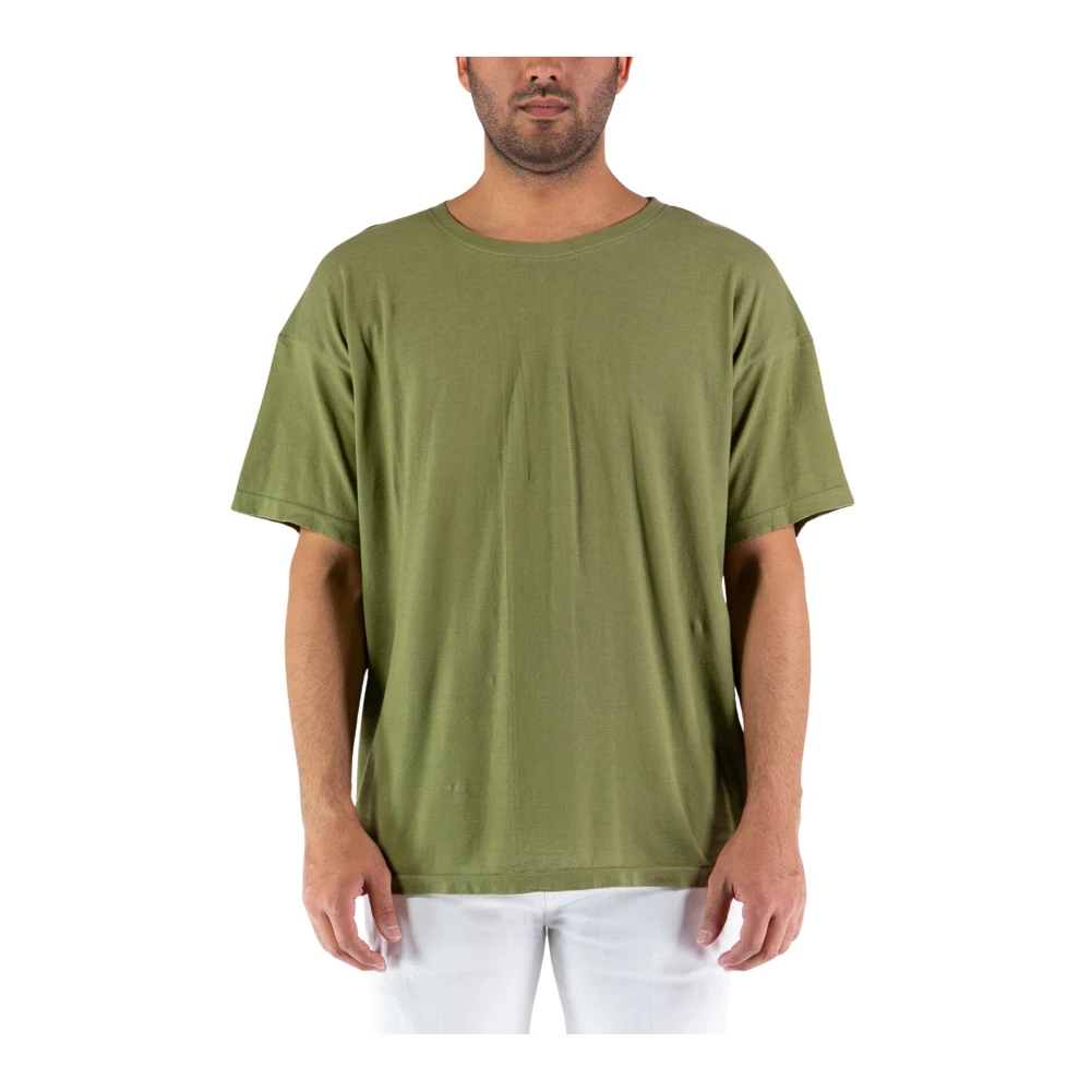 Laneus T-shirt met ronde hals en korte mouwen Green Heren