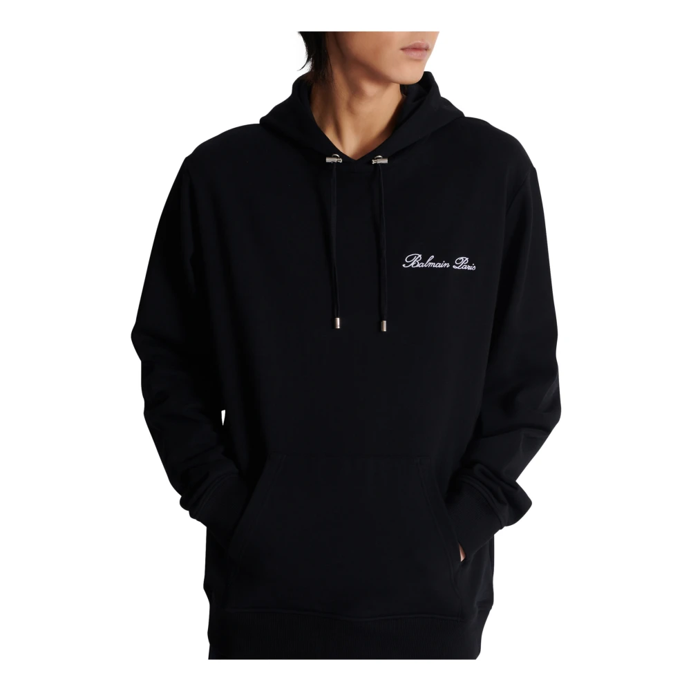 Balmain Handtekening hoodie Black Heren