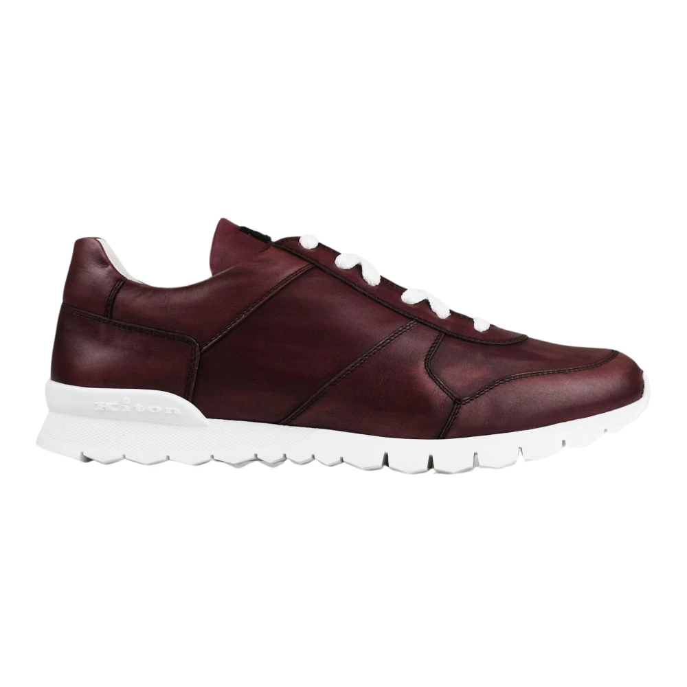 Kiton Leren Sneakers Heren Schoenen Rood