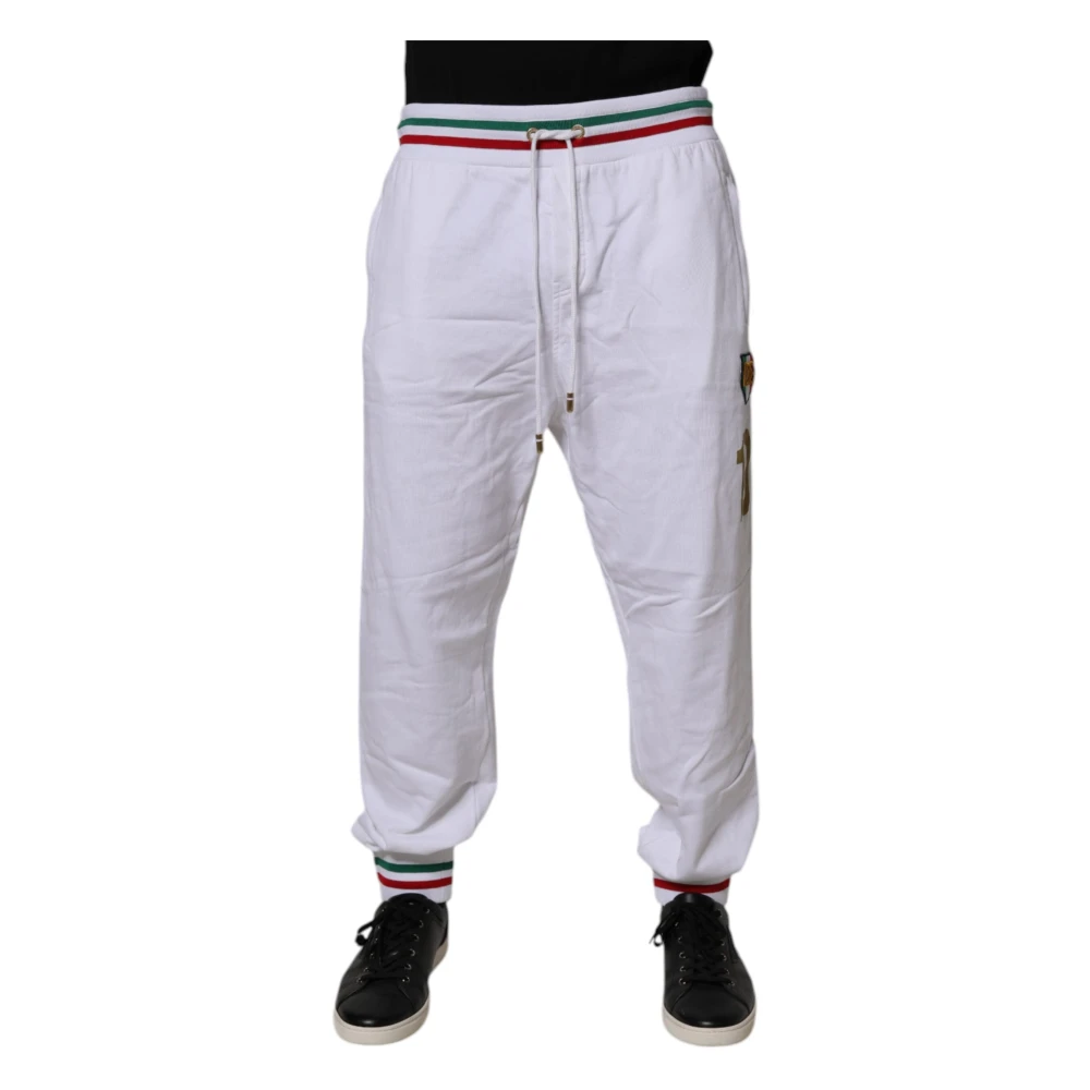 Dolce & Gabbana Men's White Cotton Jogger Joggers 2XL