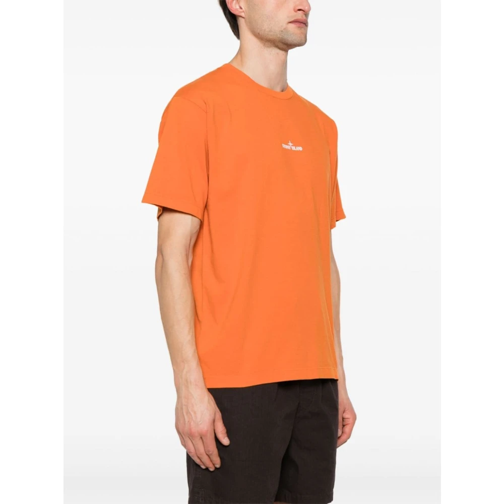 Stone Island T-Shirts Orange Heren