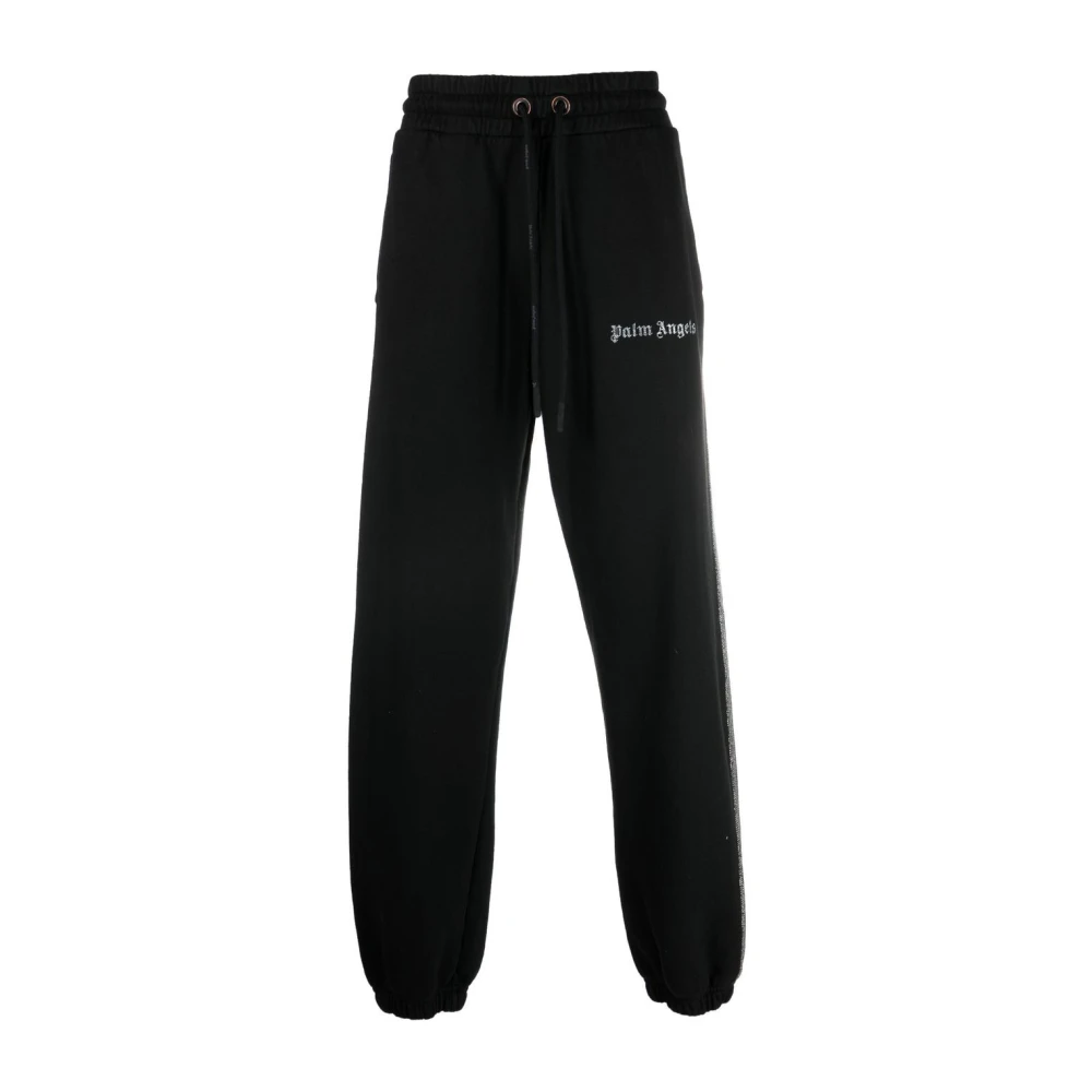 Palm Angels Men's Black Sweatpants, M, Logo Print Joggers