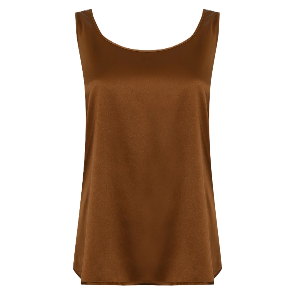 Max Mara Women's Brown Sleeveless Tops, Xs, Pan Top