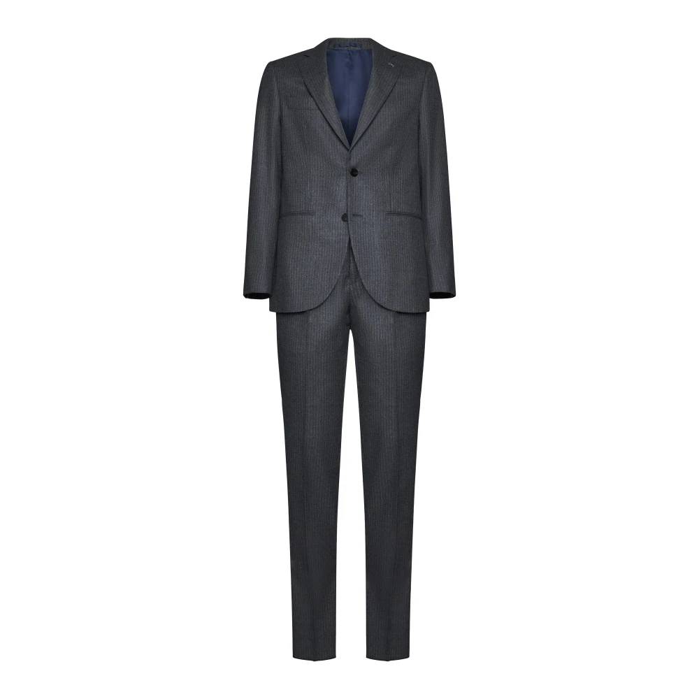 D4.0 Pinstripe Blazer met Broche Detail Gray Heren