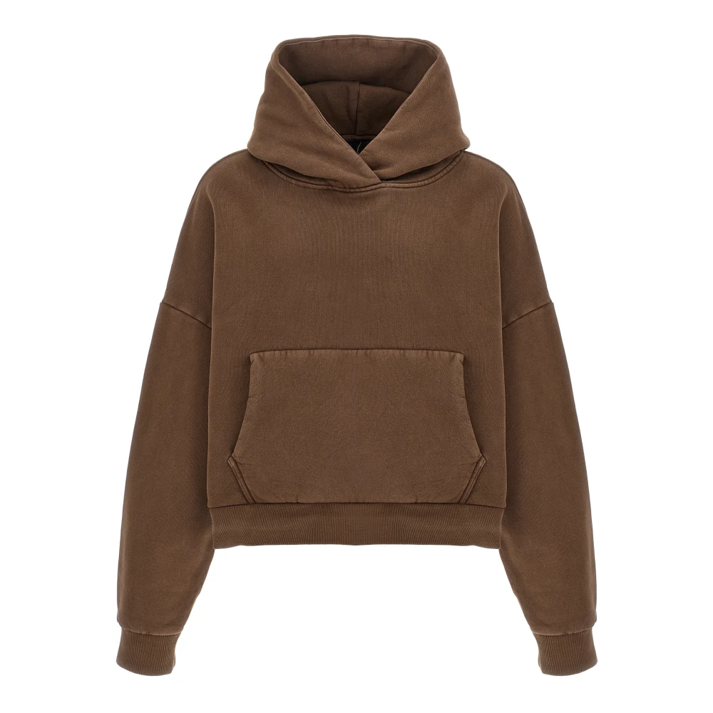 Entire Studios Men's Brown Cropped Cotton Hoodie - Hoodies - 2XL - Sweatshirts & Hoodies