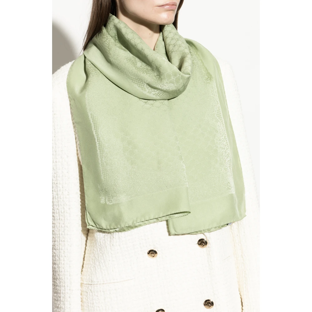Moschino Zijden sjaal Green Unisex