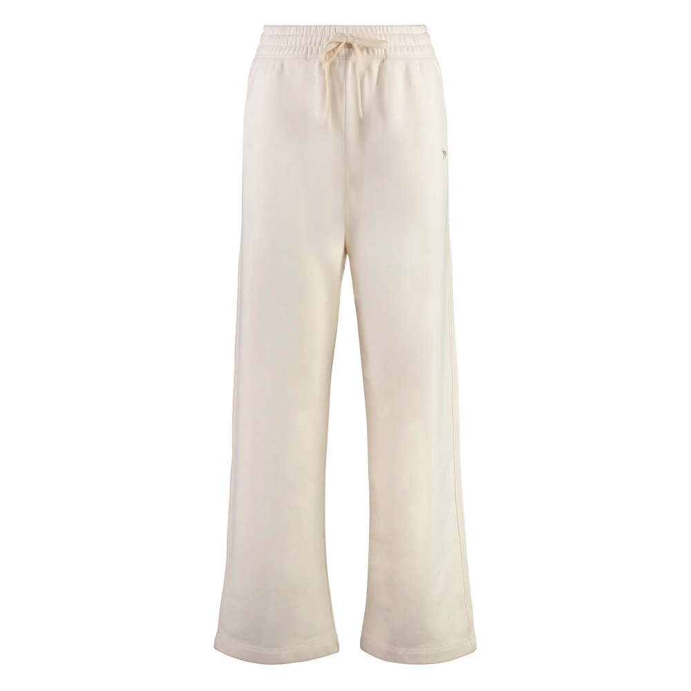 Maison Kitsuné Katoenen Track-Pants met Fox Front Patch Beige Dames