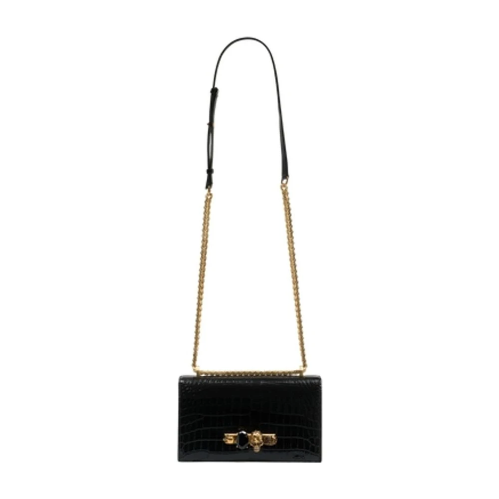 Alexander Mcqueen Women's Black Jewelled Satchel - Cross Body Bags - One Size - Bags