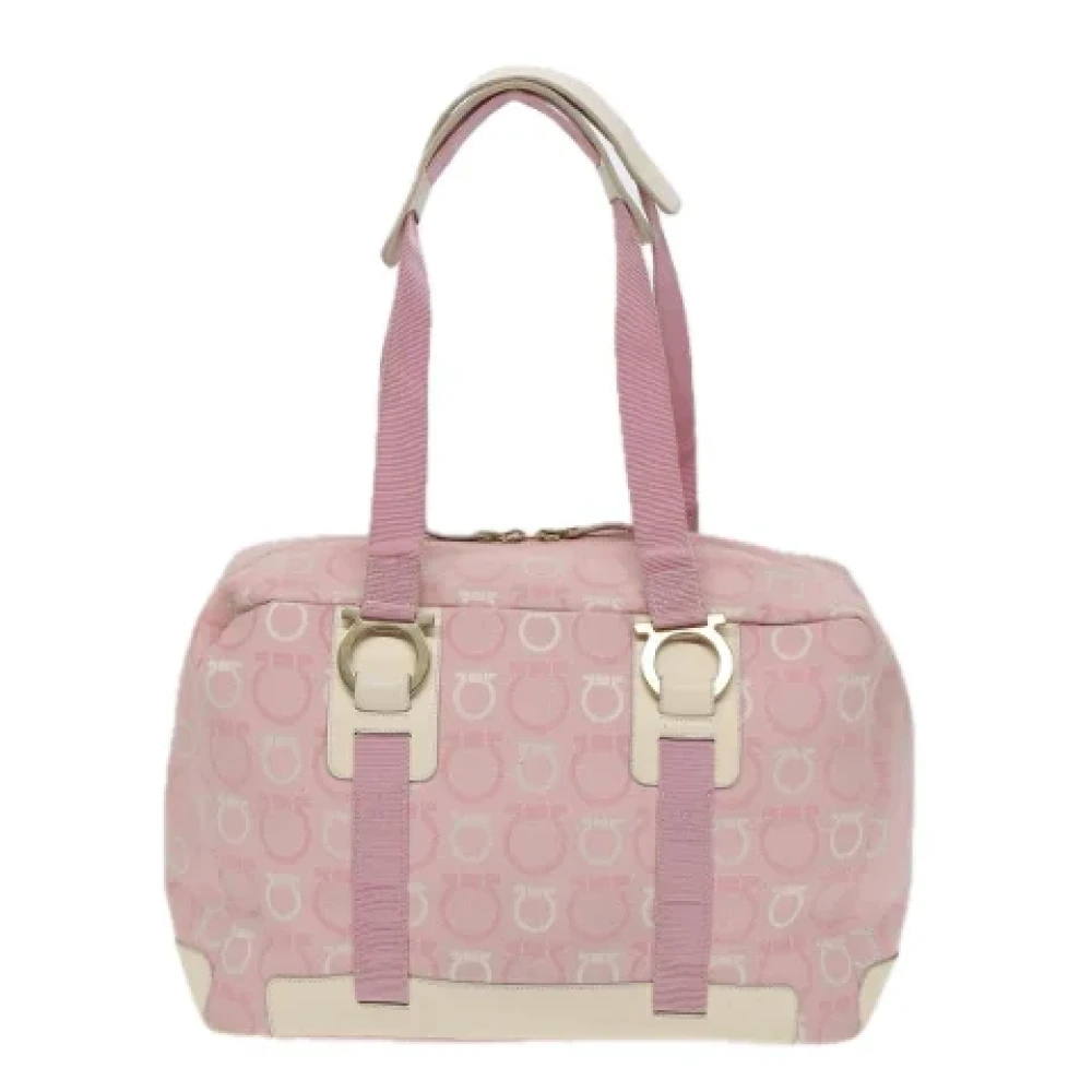 Salvatore Ferragamo Pre-owned Canvas handbags Pink Dames
