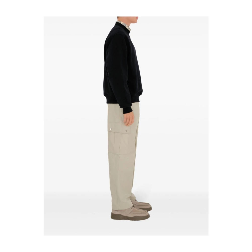 Burberry Zwarte Katoenen Ronde Hals Sweatshirt Black Heren
