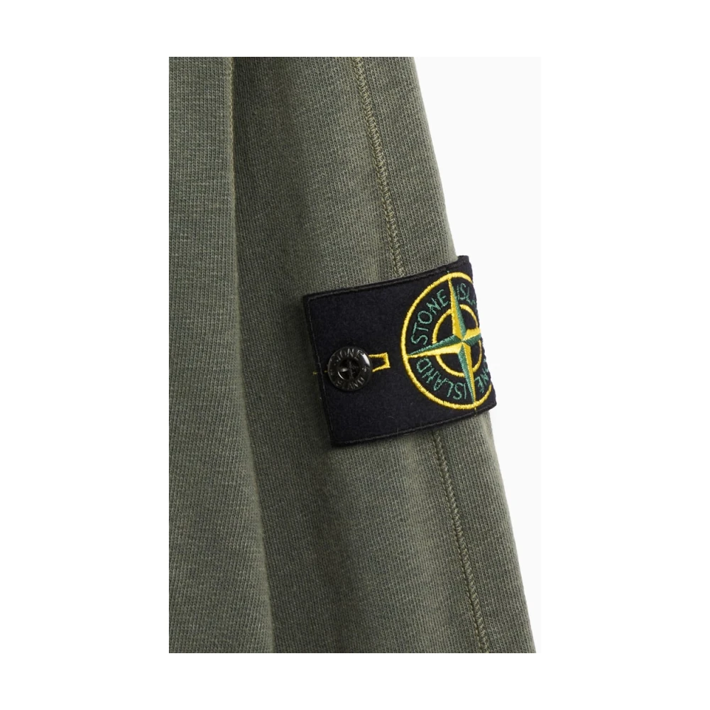 Stone Island Klassieke Zip Hoodie met Gewassen Look Green Heren