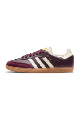 Maroon Gold Metallic Sneakers Låg Profil