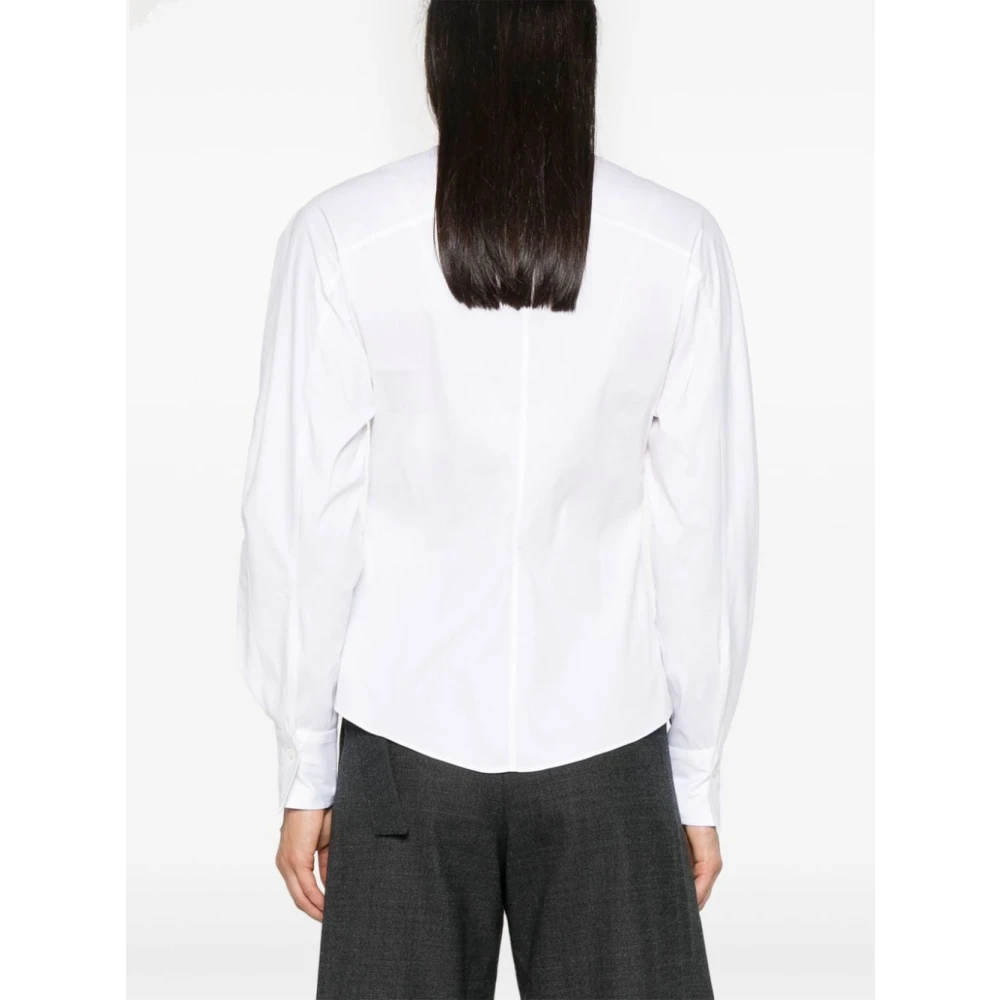 BRUNELLO CUCINELLI Witte Poplin Shirt Monili Ketting Detail White Dames