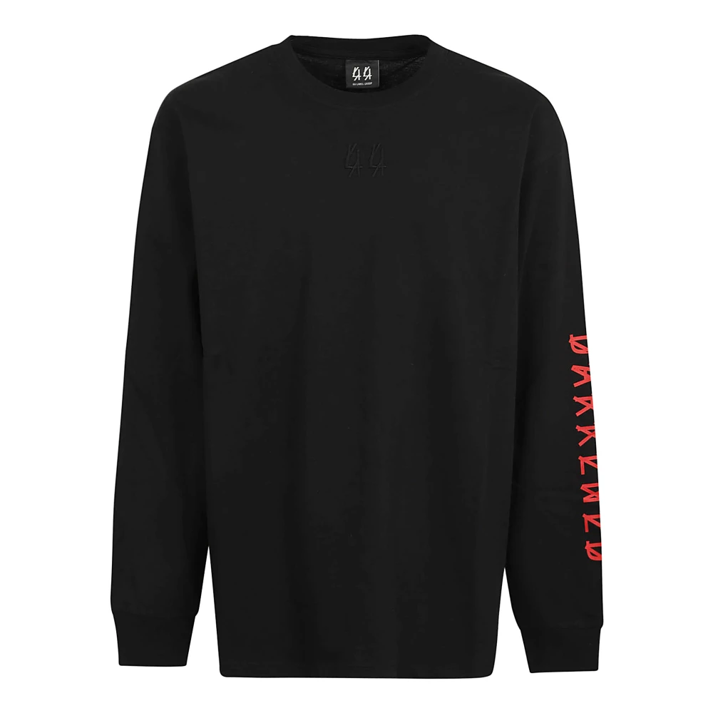 44 Label Group Zwart T-shirt met lange mouwen Black Heren
