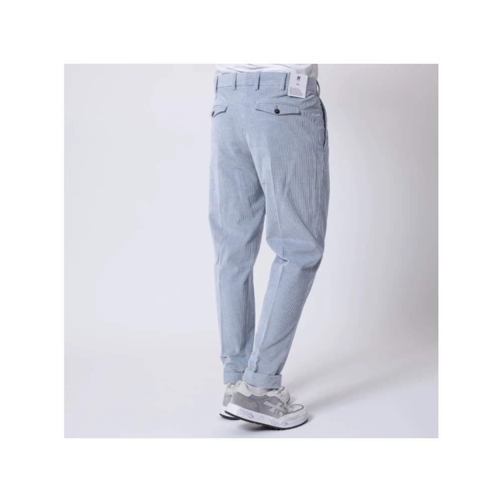 PT Torino Lichtblauwe Corduroy Broek Rebel Fit Blue Heren