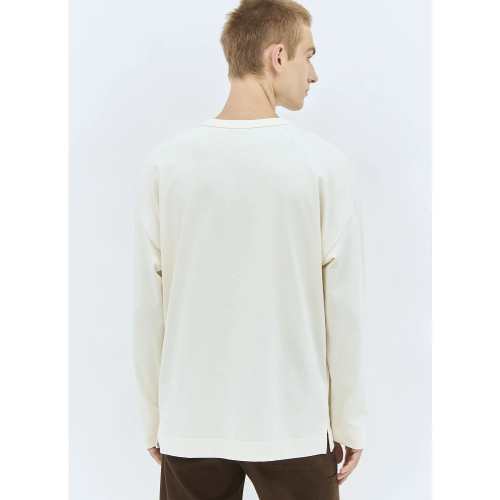 Lemaire Katoenen Jersey Longsleeve T-shirt Beige Heren