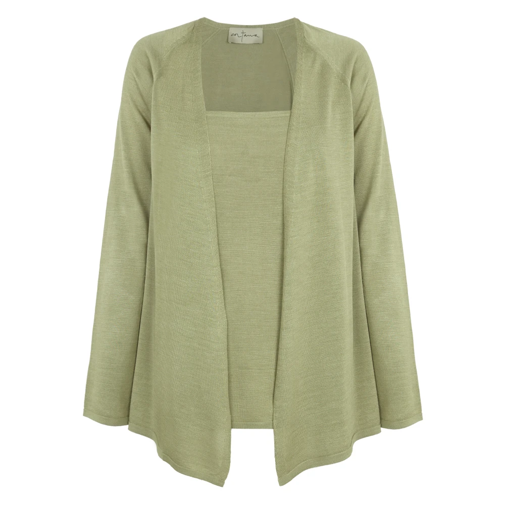Cortana Donna Verde - Tussa - Cardigan In Maglia Di Seta - Knitwear - 2XS