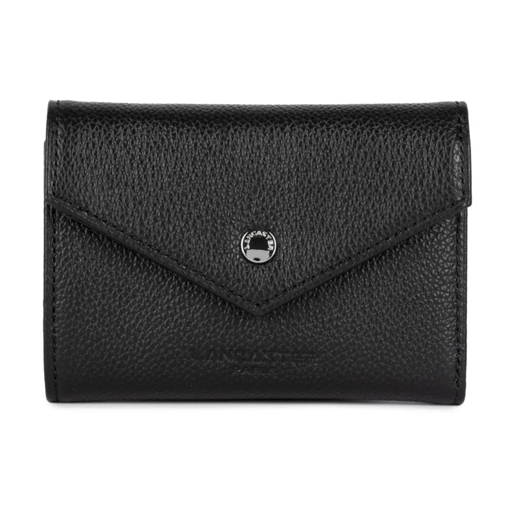 Lancaster Unisex Black Wallets & Cardholders, One Size, Leather Cardholder With Snap Closure