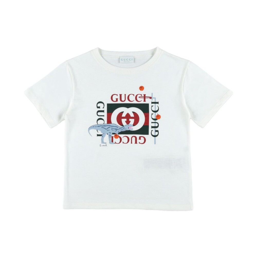 みえこ！GUCCI グッチ 半袖Tシャツ 140 10y Baby printed cotton T-shirt in white | GUCCI® US