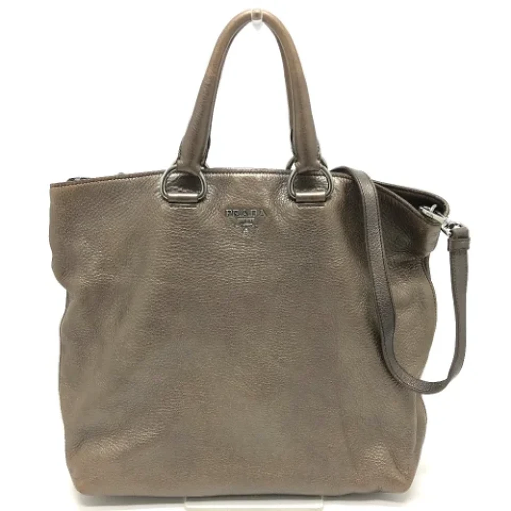 Prada Vintage Pre-owned Leather prada-bags Brown Dames