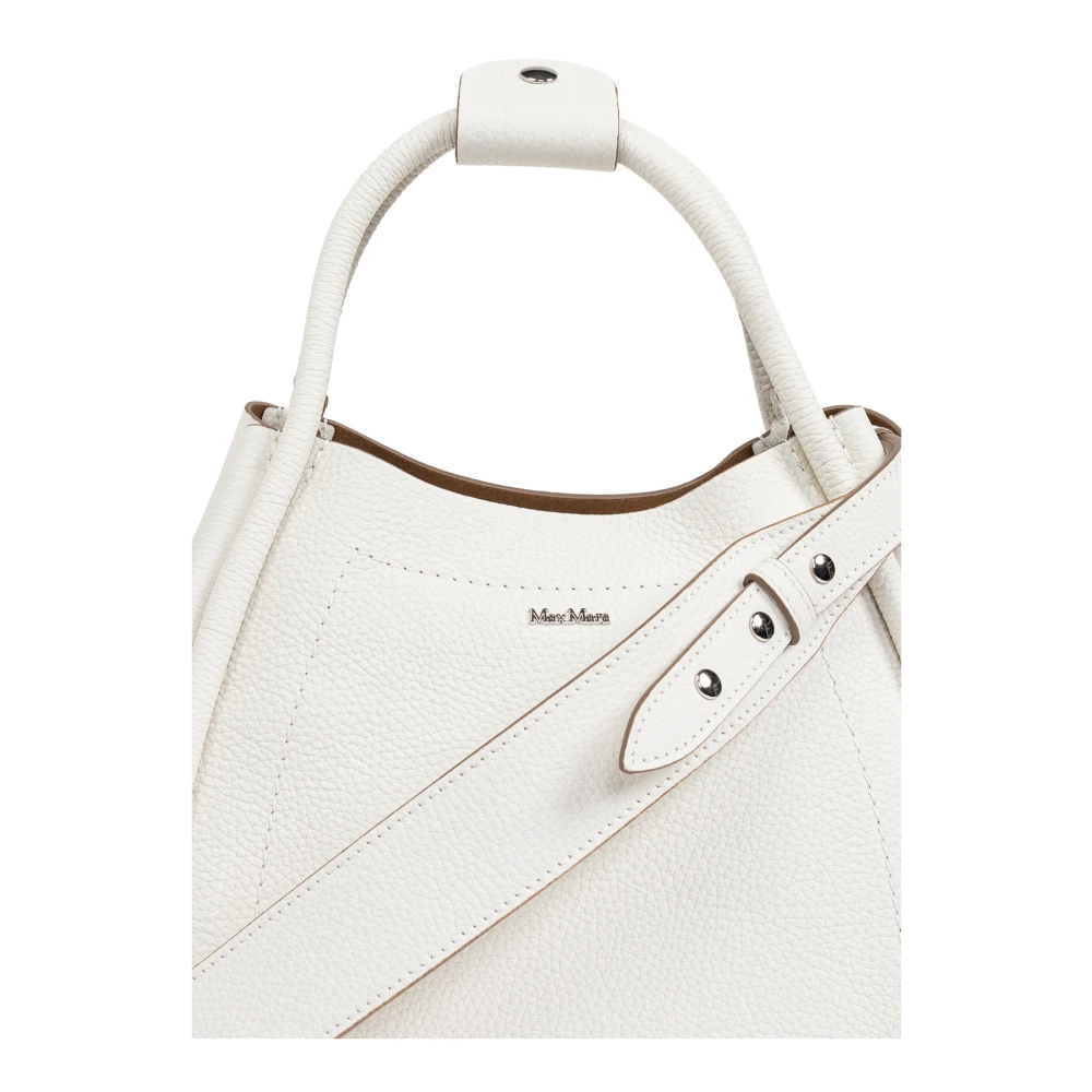 Max Mara Handtas Drummedmarine White Dames