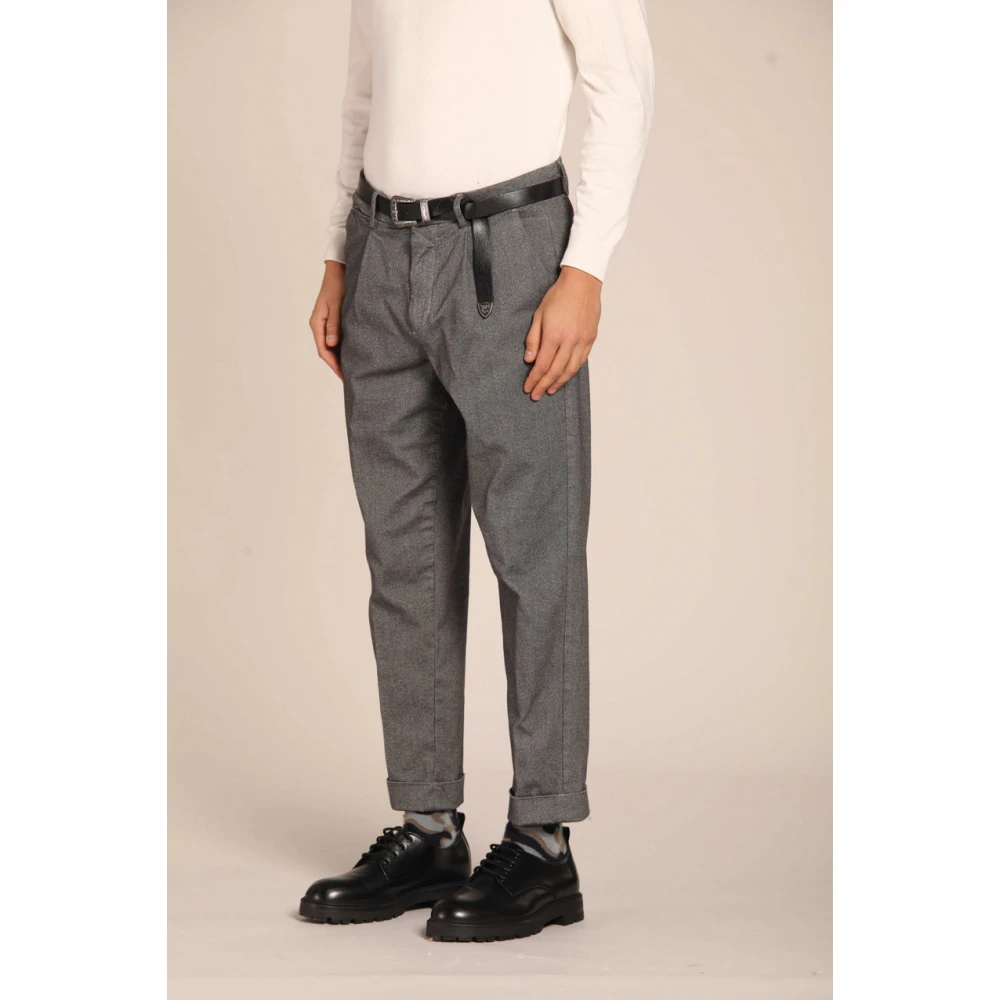 Mason's Zwarte Microfantasy Chino Broek Relaxte Pasvorm Beige Heren