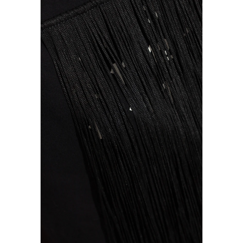 MM6 Maison Margiela Fringe T-shirt Black Dames