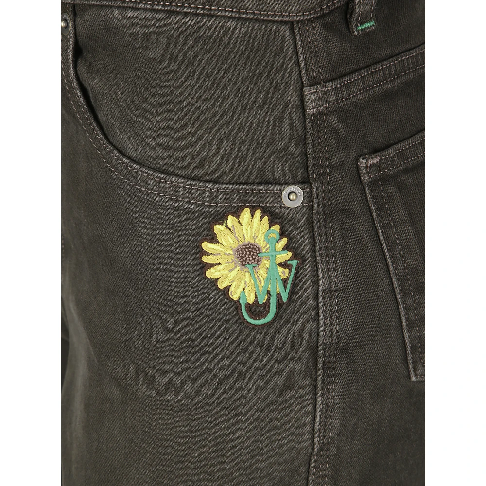 JW Anderson Jeans met manchet en patch Gray Dames