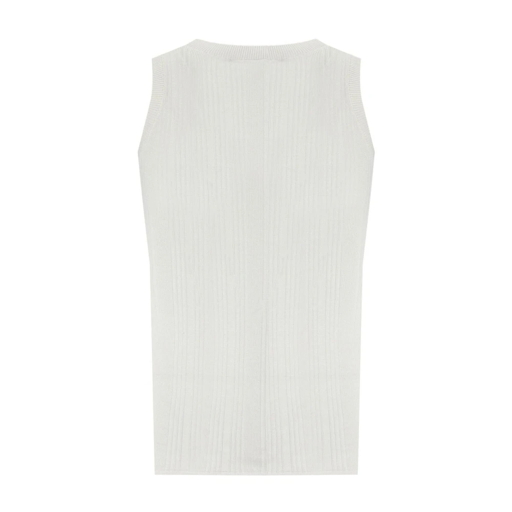 Max Mara Weekend Witte Geribbelde Ceylon Top White Dames
