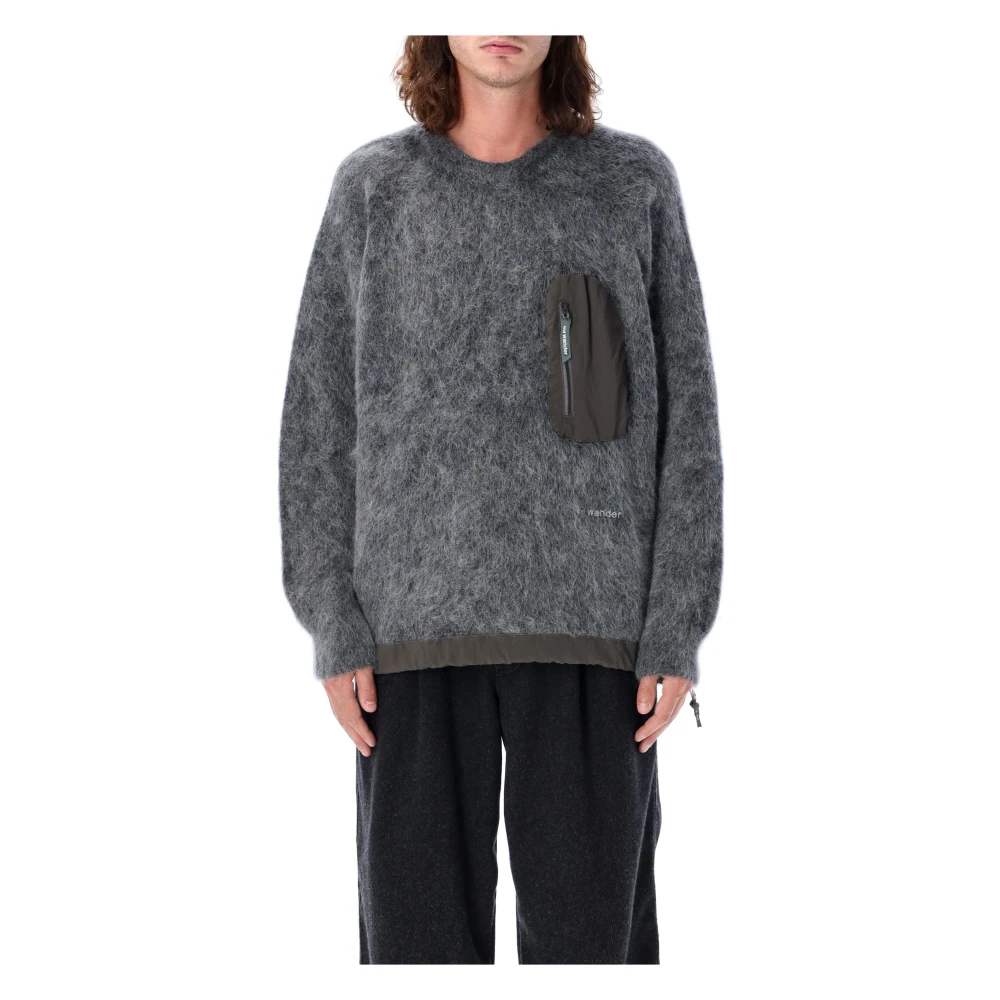 And Wander Grijze Gebreide Trui Aw24 Gray Heren