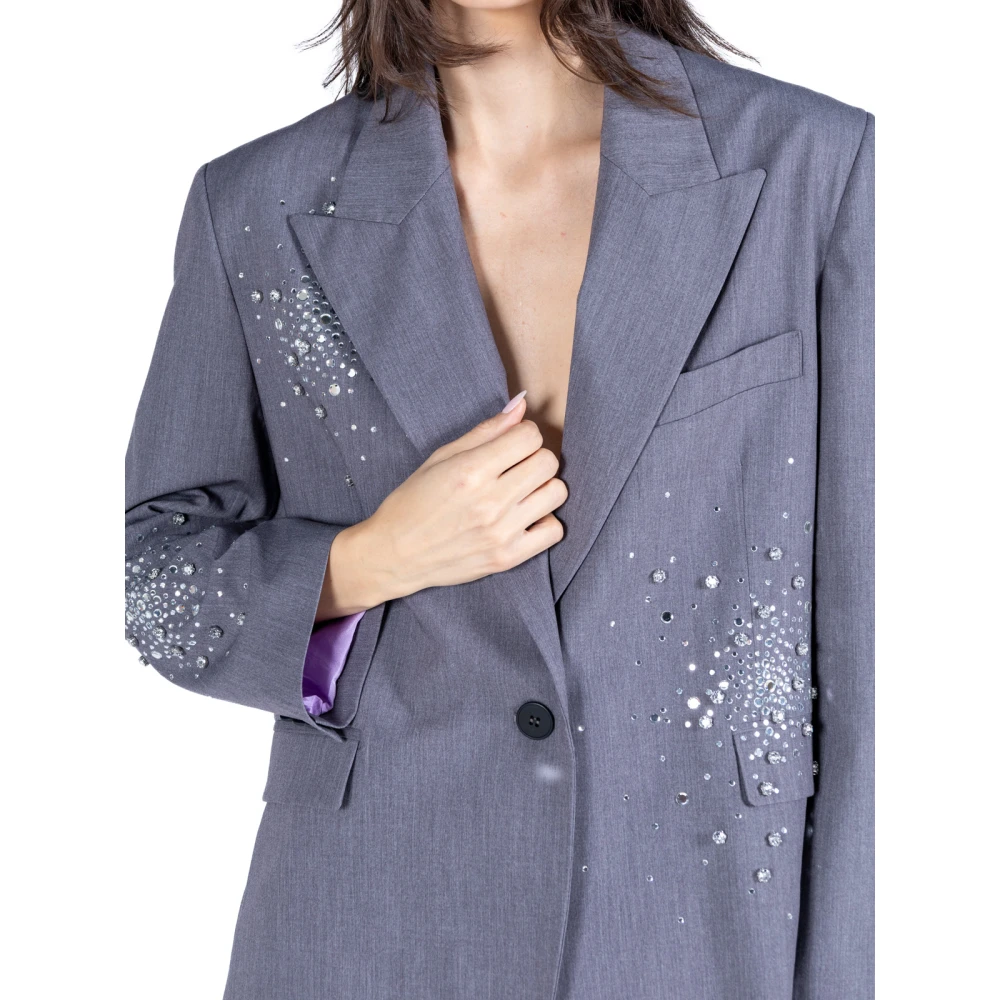 DES Phemmes Rhinestone-versierde grijze blazer Gray Dames