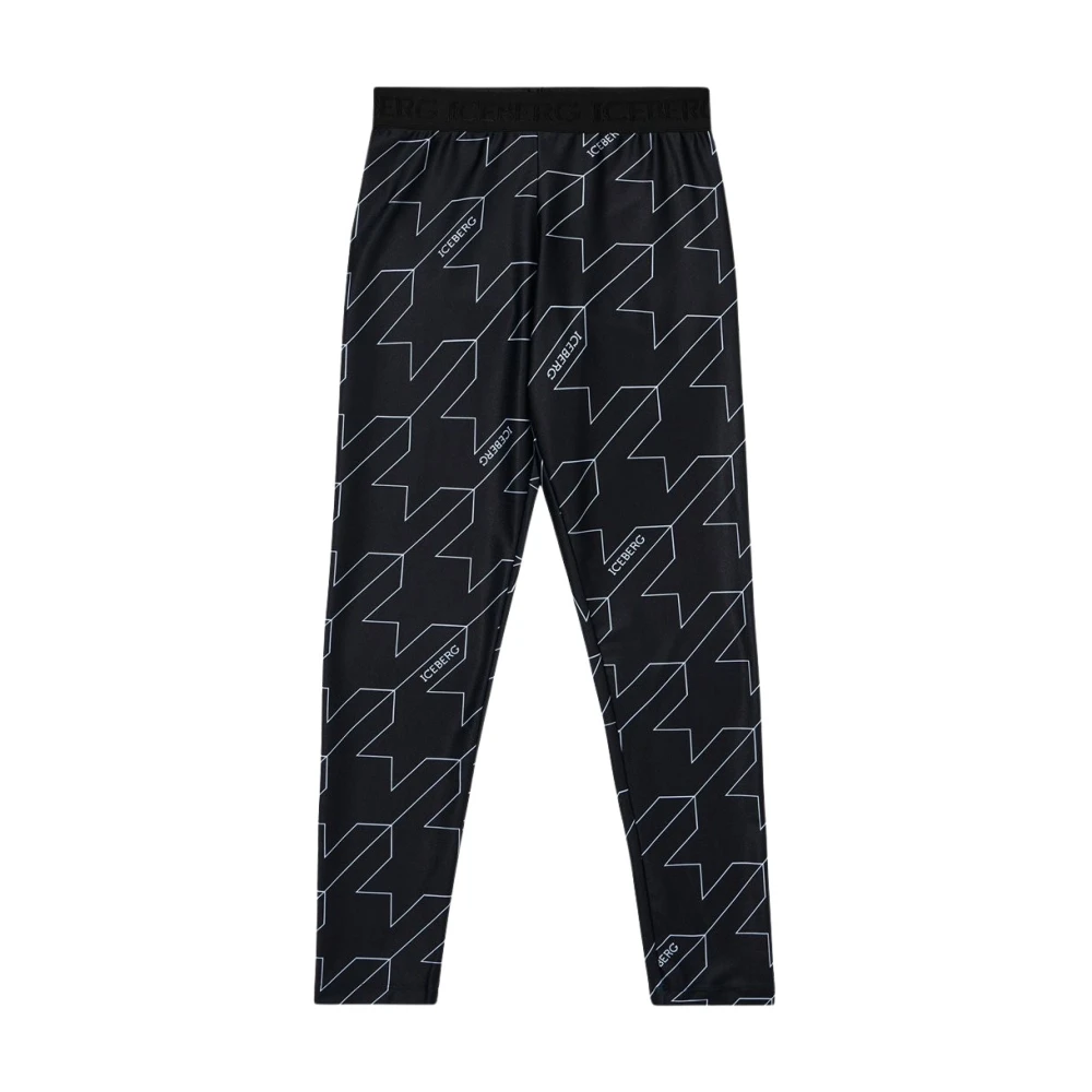 Iceberg Barn - Svarta leggings med makro hundtandsmönster Black, Flicka