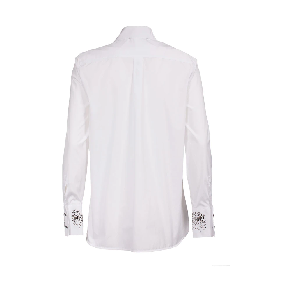 Max Mara Studio Katoenen overhemd met strassdetail White Dames