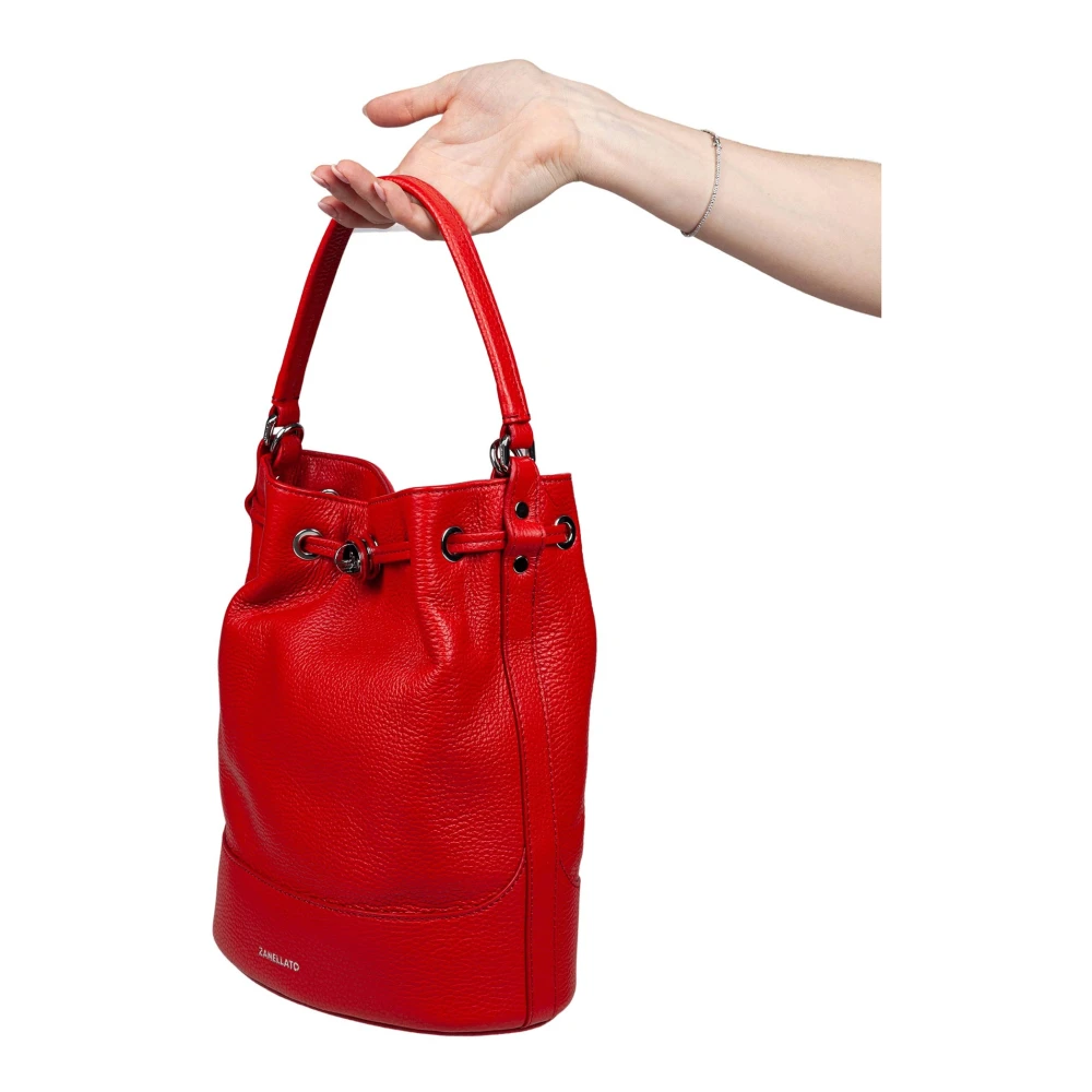 Zanellato Rode leren bucket tas Draaibare sluiting Red Dames