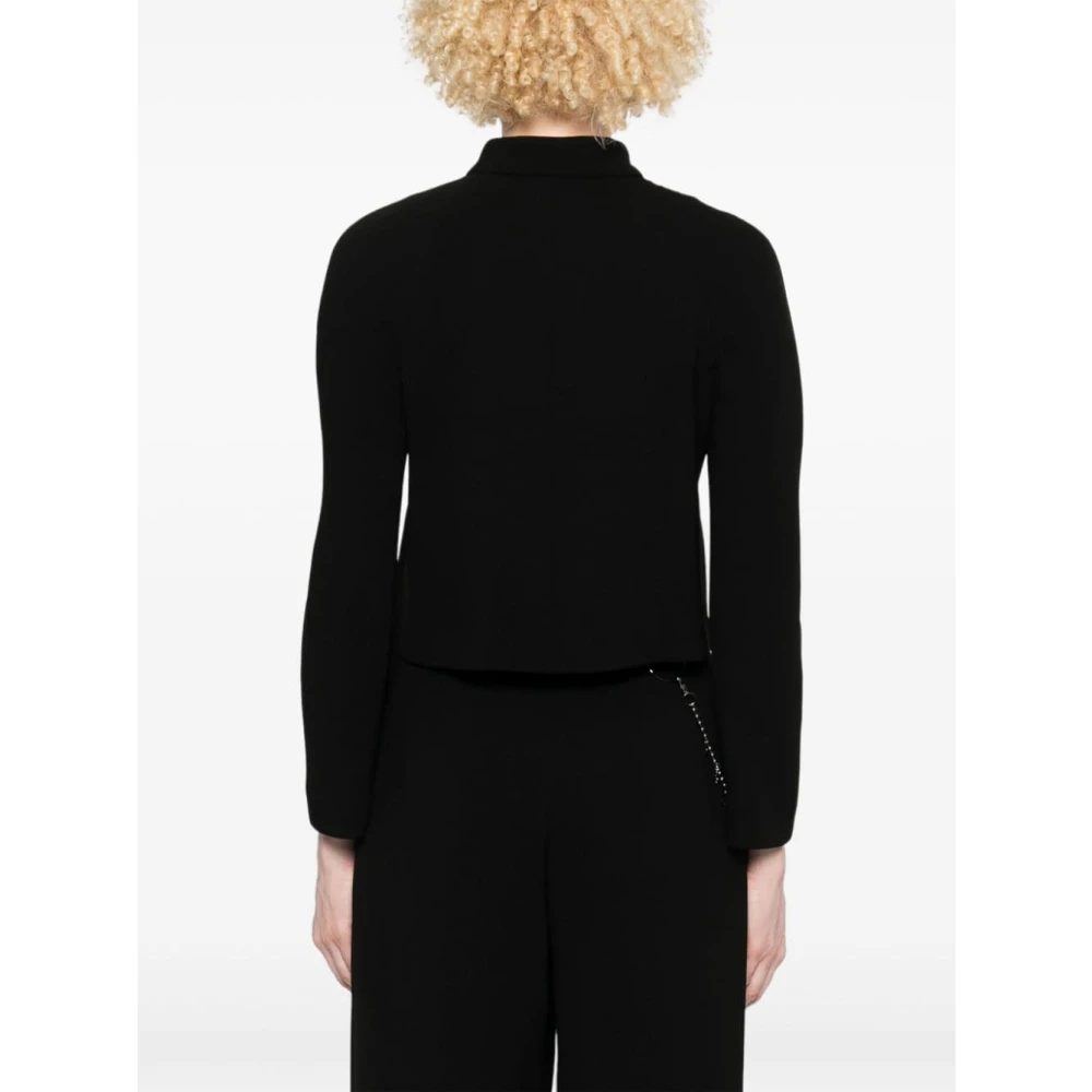 Emporio Armani Zwarte Capsule Jackets met Opstaande Kraag Black Dames