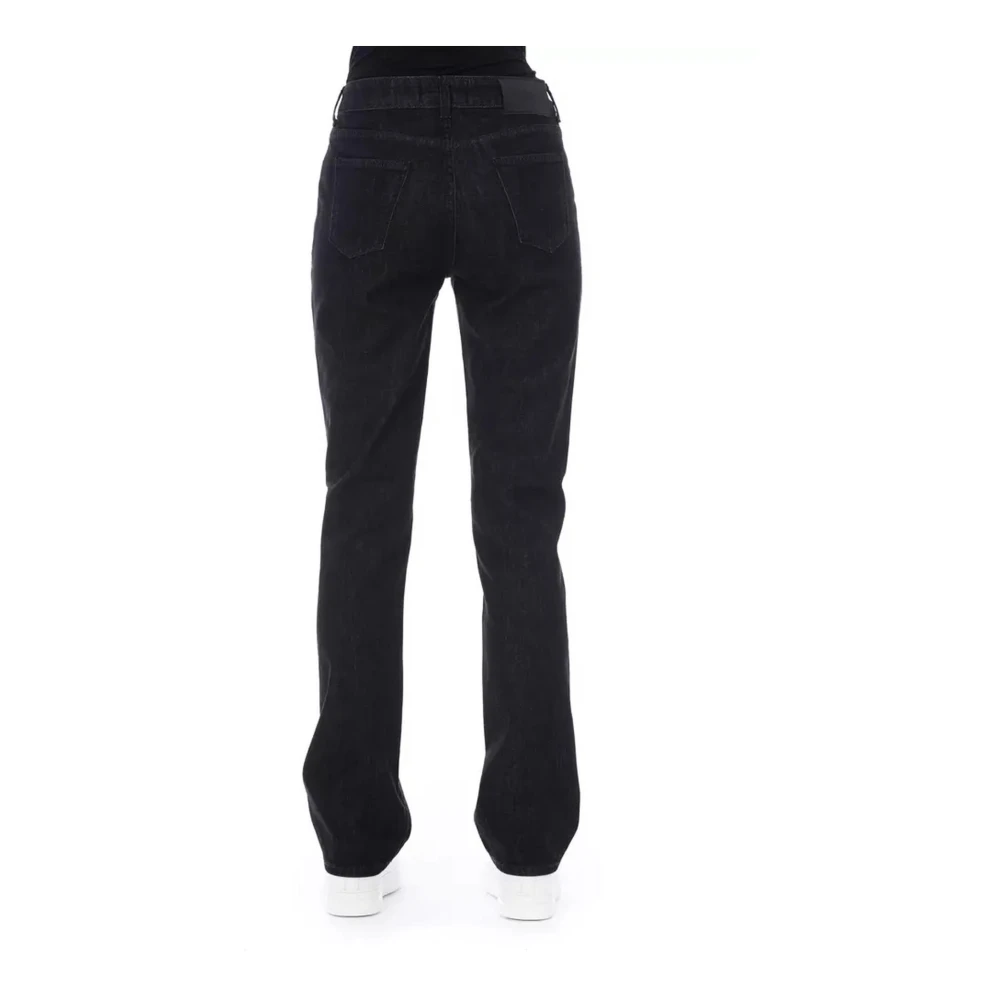Baldinini Jeans met logo-knopen van katoen Black Dames