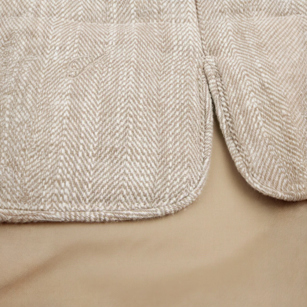 Stenströms Dons gewatteerd vest met parelmoer knopen Beige Heren