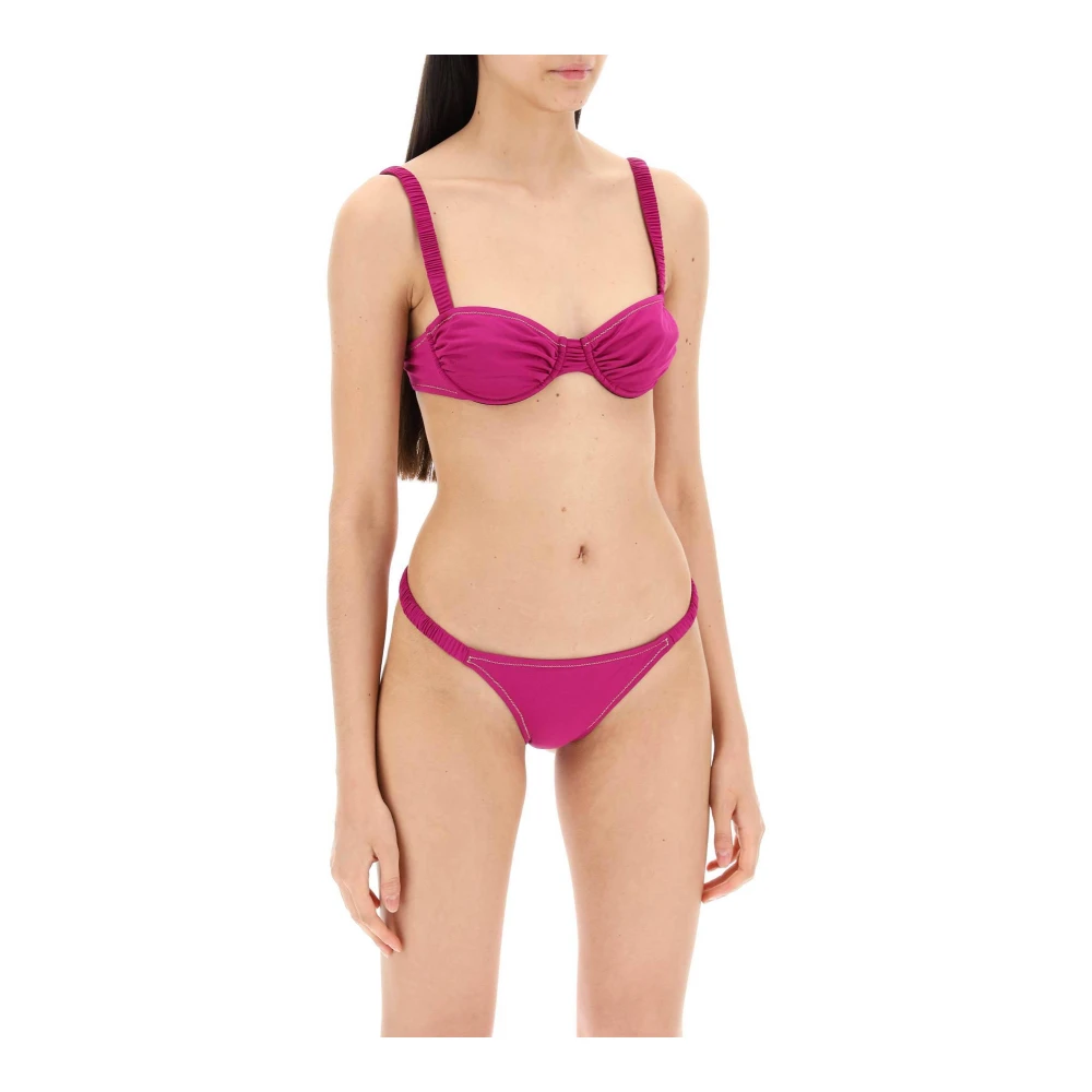 Reina Olga Balconette Bikini Set High-Cut Bottoms Purple, Dam