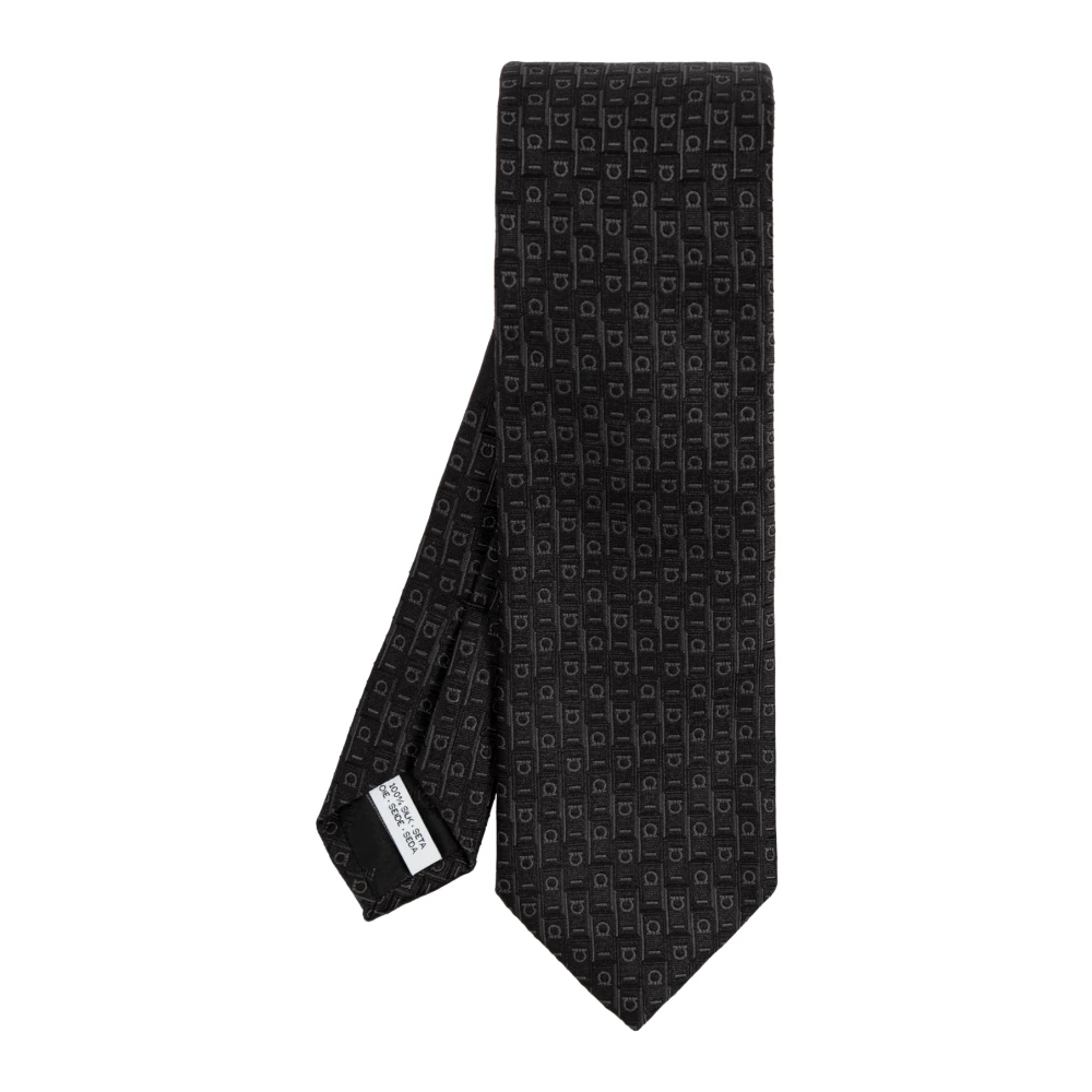 Salvatore Ferragamo Zijden stropdas Black Heren