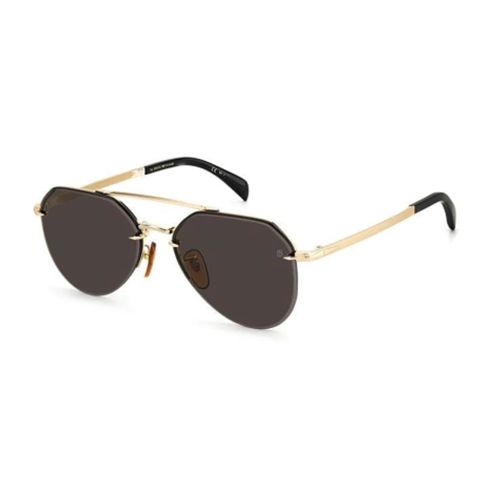 Eyewear by David Beckham Svarta metall solglasögon med UV-skydd Black, Herr