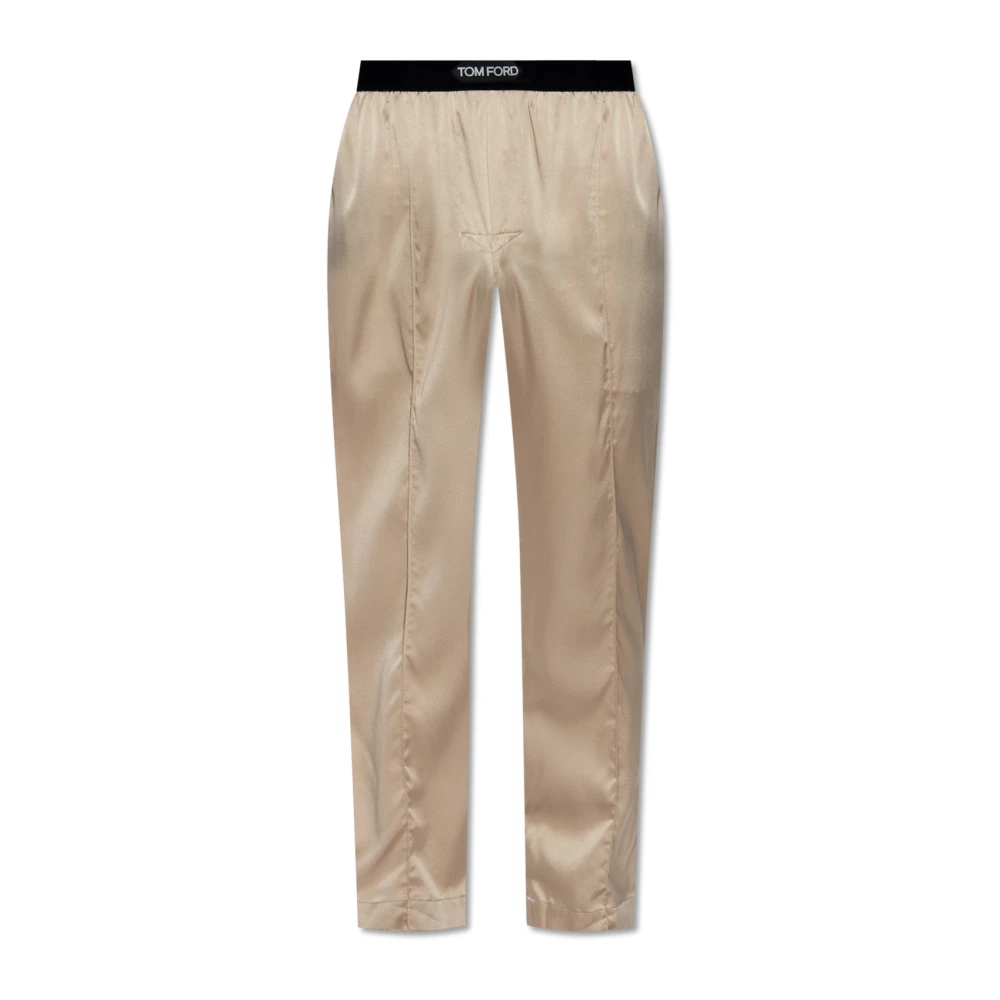 Tom Ford Hombre Beige - Pantalón De Pijama De Seda - Nightwear & Lounge - Xs