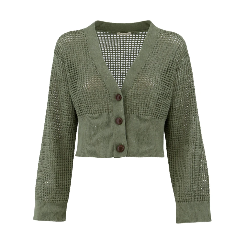 Brunello Cucinelli Women's Green Cardigans, L, Cardigan