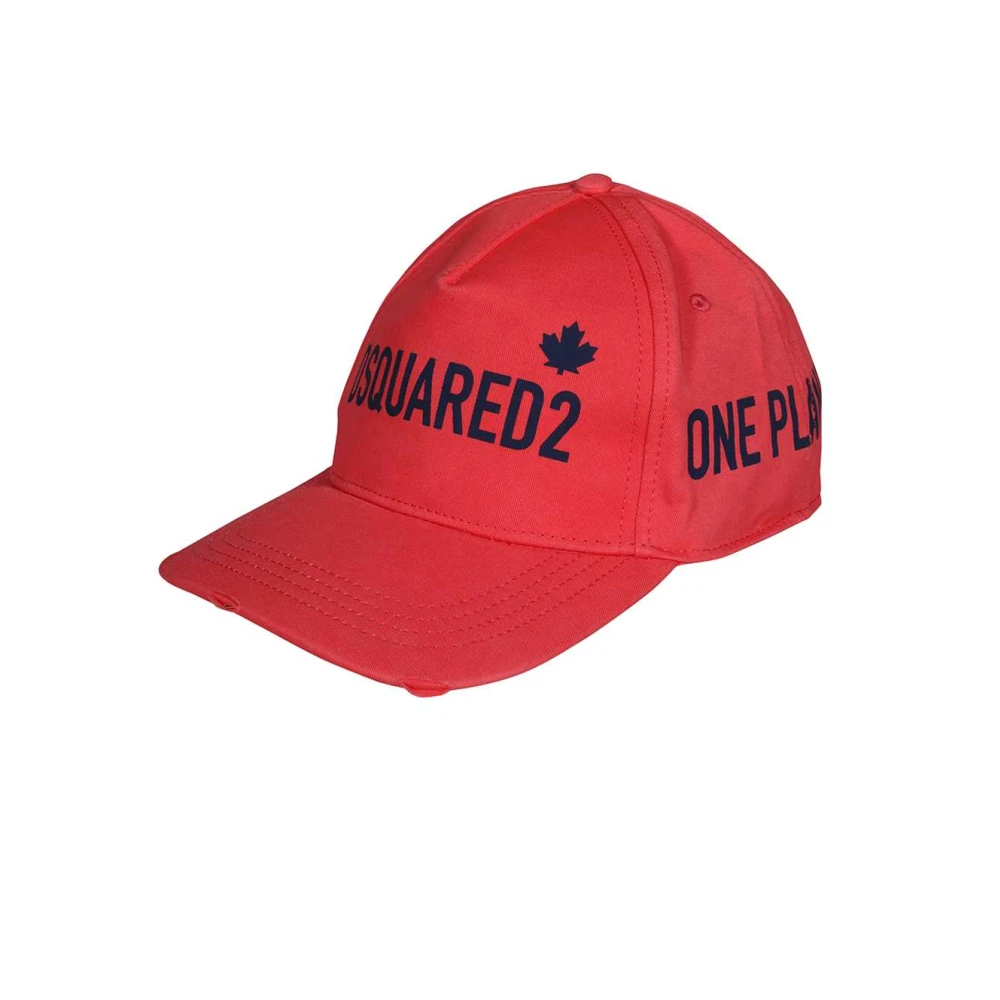 Dsquared2 Baseball Cap met Logo Print Red Heren