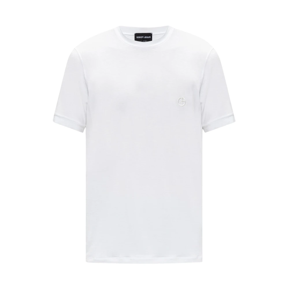 Giorgio Armani Herr Vit Toppar L, T-Shirt Med Logotyp
